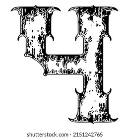 
Neo-gothic decorative number.Vector medieval font.