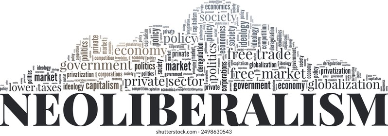 Neoliberalism word cloud conceptual design isolated on white background.