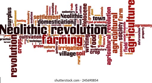 Neolithic Revolution Word Cloud Concept. Vector Illustration