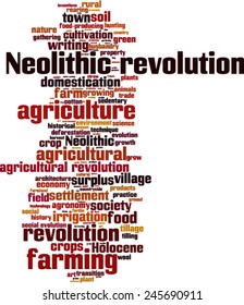 Neolithic Revolution Word Cloud Concept. Vector Illustration