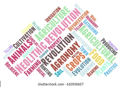 Neolithic Revolution Word Cloud Typography