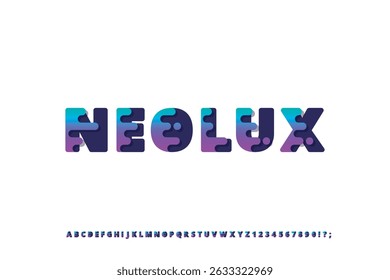 Neolux Font. Futuristic Liquid Display Typeface with Glowing Tech Aesthetic. Inspired by Neon Fluids, Digital Interfaces, and Sci-Fi Design. Perfect for Gaming, Music Covers, and Virtual Branding. 