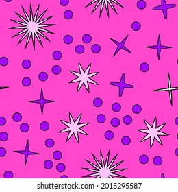 Neo-memphis seamless pattern with different geometric shapes. Retro 80's-90's style.