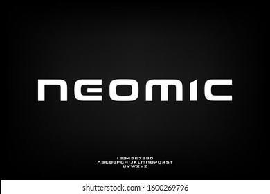 neomic. Abstract technology science alphabet font. digital space typography vector illustration design