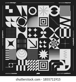 Neomodern Aesthetics Of Brutalism Design Vector Poster Cover Layout Made With Abstract Elements And Geometric Shapes, Useful For Poster Art, Website Design, Album Cover Prints, Fine Arts Images.