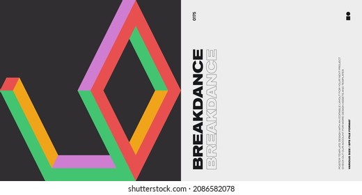 Neomodern aesthetics of brutalism design vector poster cover layout made with abstract elements and geometric shapes, useful for poster art, website design, album cover prints, fine arts images.