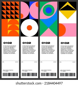 Neomodern aesthetics of brutalism design vector poster cover layout made with abstract elements and geometric shapes. Useful for creating invitations, banners, posters, flyers, prints, labels, etc.