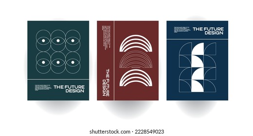 Estética neomoderna de diseño de brutalismo diseño de portada vectorial de afiches hechos con elementos abstractos y formas geométricas, útil para el arte de afiches, diseño de sitios web, huellas de portadas de álbumes, imágenes de bellas artes.