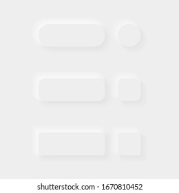 Neomorpher UX-Blankoknopf für Website oder App. Neomorphismus-Stil