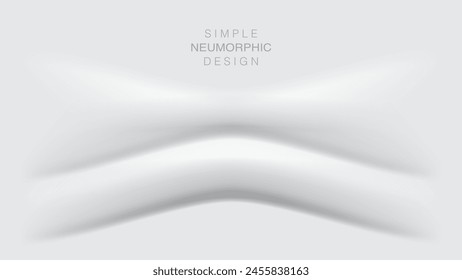 Neomorphism and Neumorphism design style liquid plastic interface background. White and grey color for simple futuristic Neo Morphism shape elements design. Neumorphism and Flat style. Vector.