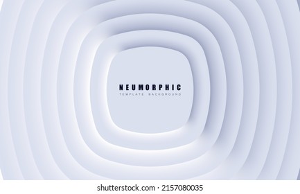 Modèle de néomorphisme sur fond noir et blanc géométrique. Composition des formes statiques. Bouton pour les icônes avec éclairage et ombre