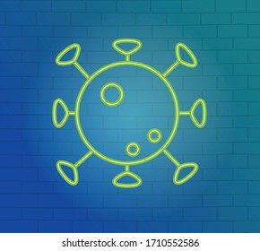 neon 2019 ncov outbreak pandemic, coronavirus disease vector illustration