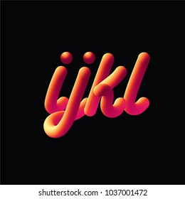 neon/ 3 dimension typography vector