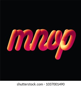 neon/ 3 dimension typography vector