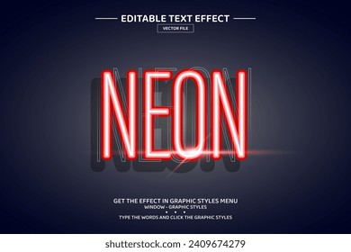 Plantilla de efecto de texto editable Neon 3D