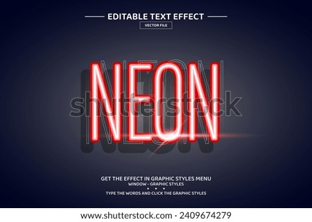 Neon 3D editable text effect template