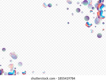 Neon 3d Retro Vector Transparent Background. Minimal Bubble Cover. Holographic Shape Blob Layout. Color Hipster Brochure.