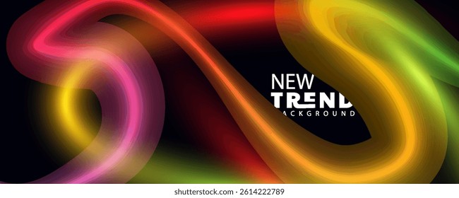 neon abstract background, Abstract blurred gradient fluid vector background design wallpaper template with dynamic color, waves, and blend. Futuristic modern backdrop design for business