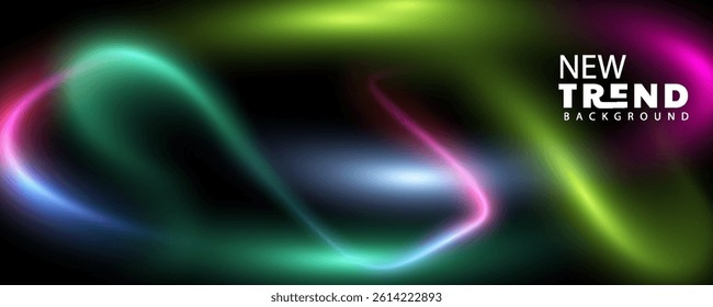 neon abstract background, Abstract blurred gradient fluid vector background design wallpaper template with dynamic color, waves, and blend. Futuristic modern backdrop design for business