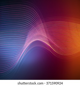 Neon abstract background vector concept of transparent wave lines