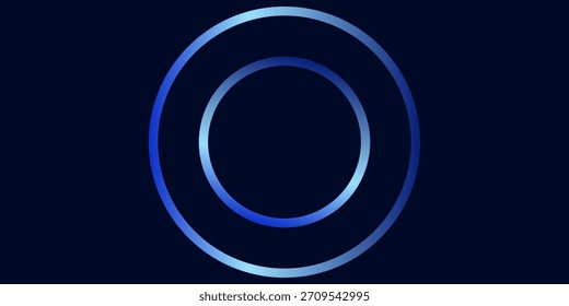 Marco de círculo abstracto de neón sobre fondo azul. Marco de círculo de neón brillante. Conjunto de círculos brillantes de neón moderno