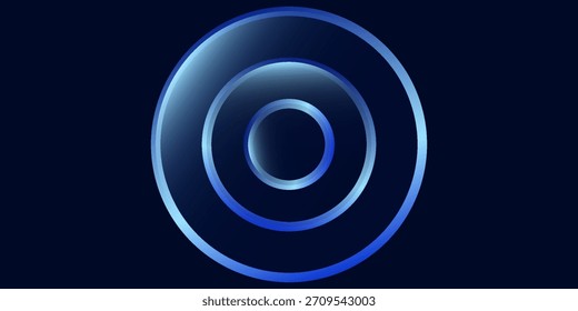 Marco de círculo abstracto de neón sobre fondo azul. Marco de círculo de neón brillante. Conjunto de círculos brillantes de neón diseño de arte simple moderno