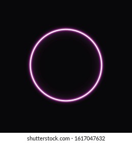 
Neon abstract circle. Glowing element for banner and advertising.