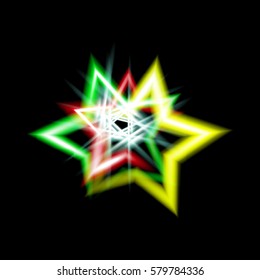 Neon abstract composition, glow items. Suitable for design of posters, brochures, leaflets, signage, websites, web design, interior design. Vector illustration.