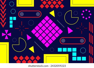 Neon Abstrakte geometrische Landschaft Hintergrund Vorlage