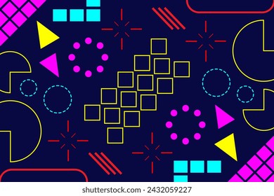 Neon Abstrakte geometrische Landschaft Hintergrund Vorlage
