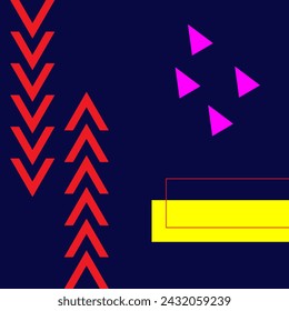 Neon Abstract Geometric Landscape Background Template