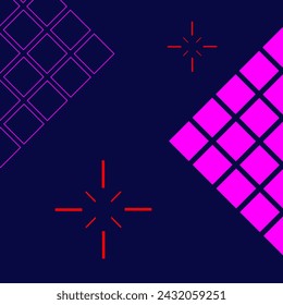 Neon Abstract Geometric Landscape Background Template