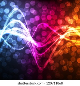 Neon abstract glitter vector background