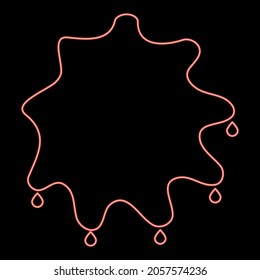 Neon abstract ink blot red color vector illustration flat style light image