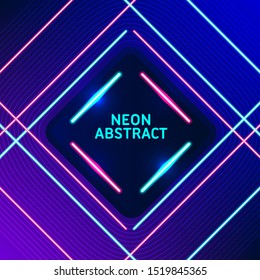 Neon Abstract Lights in Gradient Background