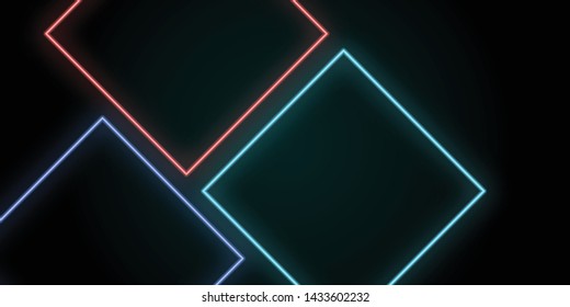 neon abstract line light squares background