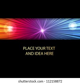 Neon abstract lines design on dark background vector