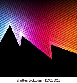 Neon abstract lines design on dark background vector