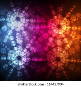 Neon abstract lines design on dark background vector