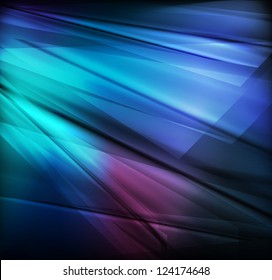 Neon abstract lines design on dark background vector