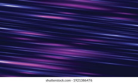 Neon abstract lines design on gradient background. Futuristic background for landing page. Holographic gradient stripes. Shiny lines texture. Psychedelic neon color shading. Vector illustration.