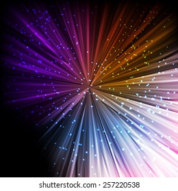 Neon abstract lines design on dark background vector