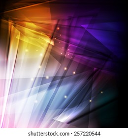 Neon abstract lines design on dark background 