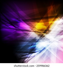 Neon abstract lines design on dark background vector