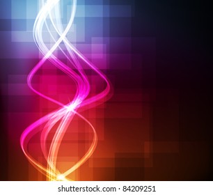 Neon abstract lines design on dark background vector