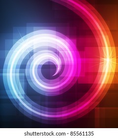 Neon abstract lines design on dark background vector