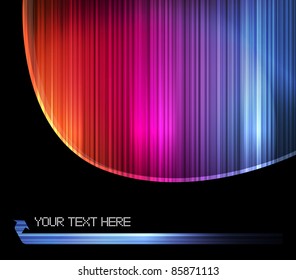 Neon abstract lines design on dark background vector