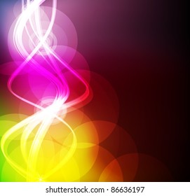 Neon abstract lines design on dark background vector