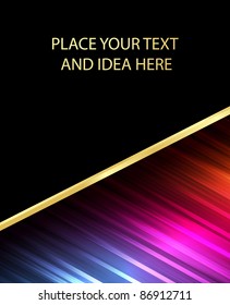 Neon abstract lines design on dark background vector