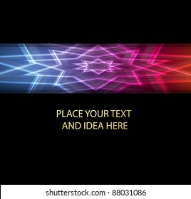 Neon abstract lines design on dark background vector